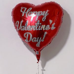 RED AND SILVER VALENTIN’S DAY HEART BALLOON RED AND SILVER HEART BALLOON