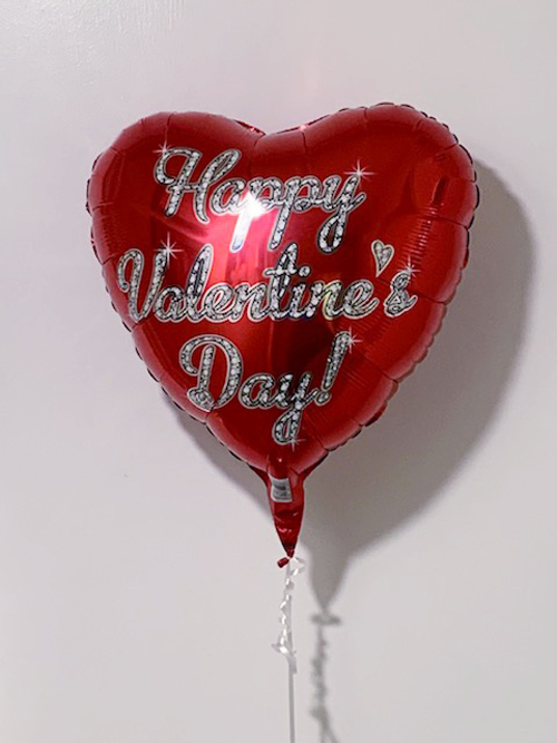 RED AND SILVER VALENTIN’S DAY HEART BALLOON RED AND SILVER HEART BALLOON